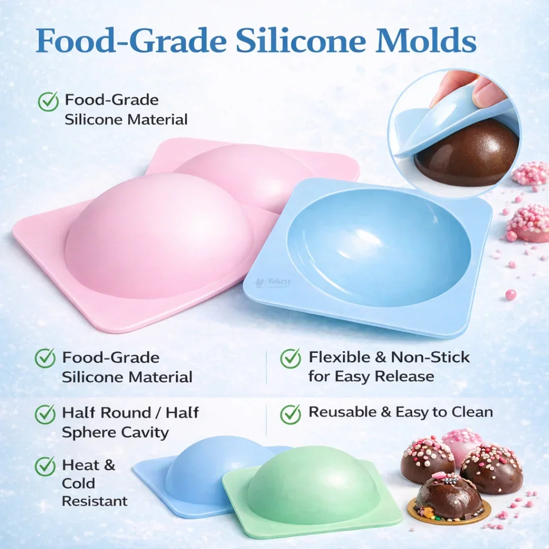 Half Sphere Silicone Mould | Pinata Cake Mould |Baking & Craft Mould | Food-Grade Silicone | Pack of 1 - Image 3