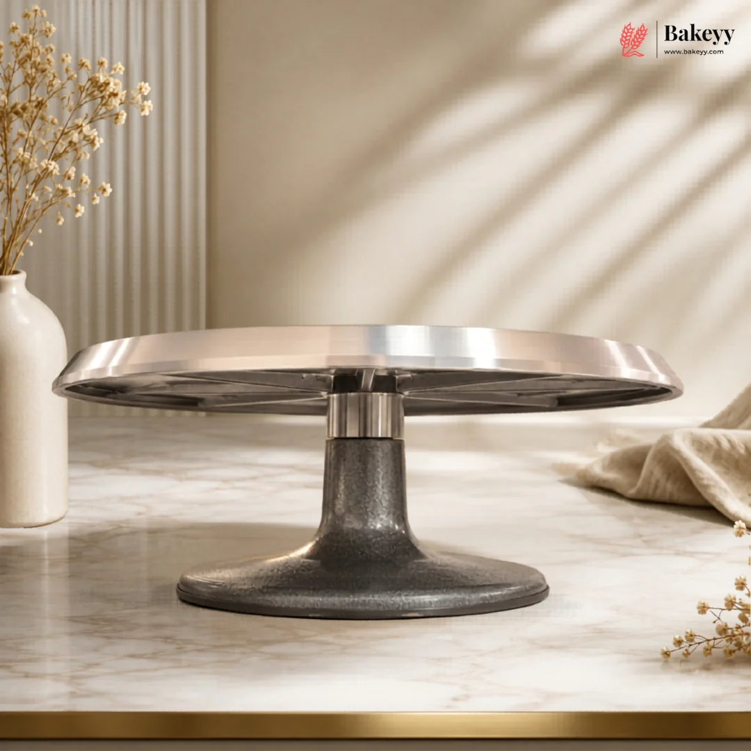 12 Inch | Stainless Steel Rotating Cake Turntable Stand for Icing, Frosting & Cake Decorating | Pack of 1 - Image 4
