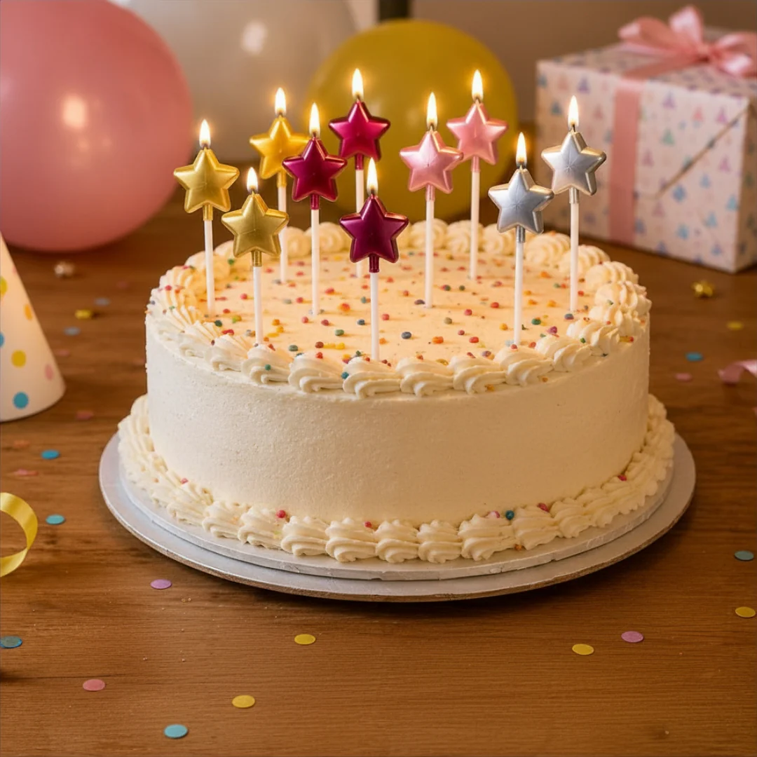 4 Pcs | Star Shape Cake Candles with Picks | Birthday Cake Decoration Candles | Pack of 1 - Image 10