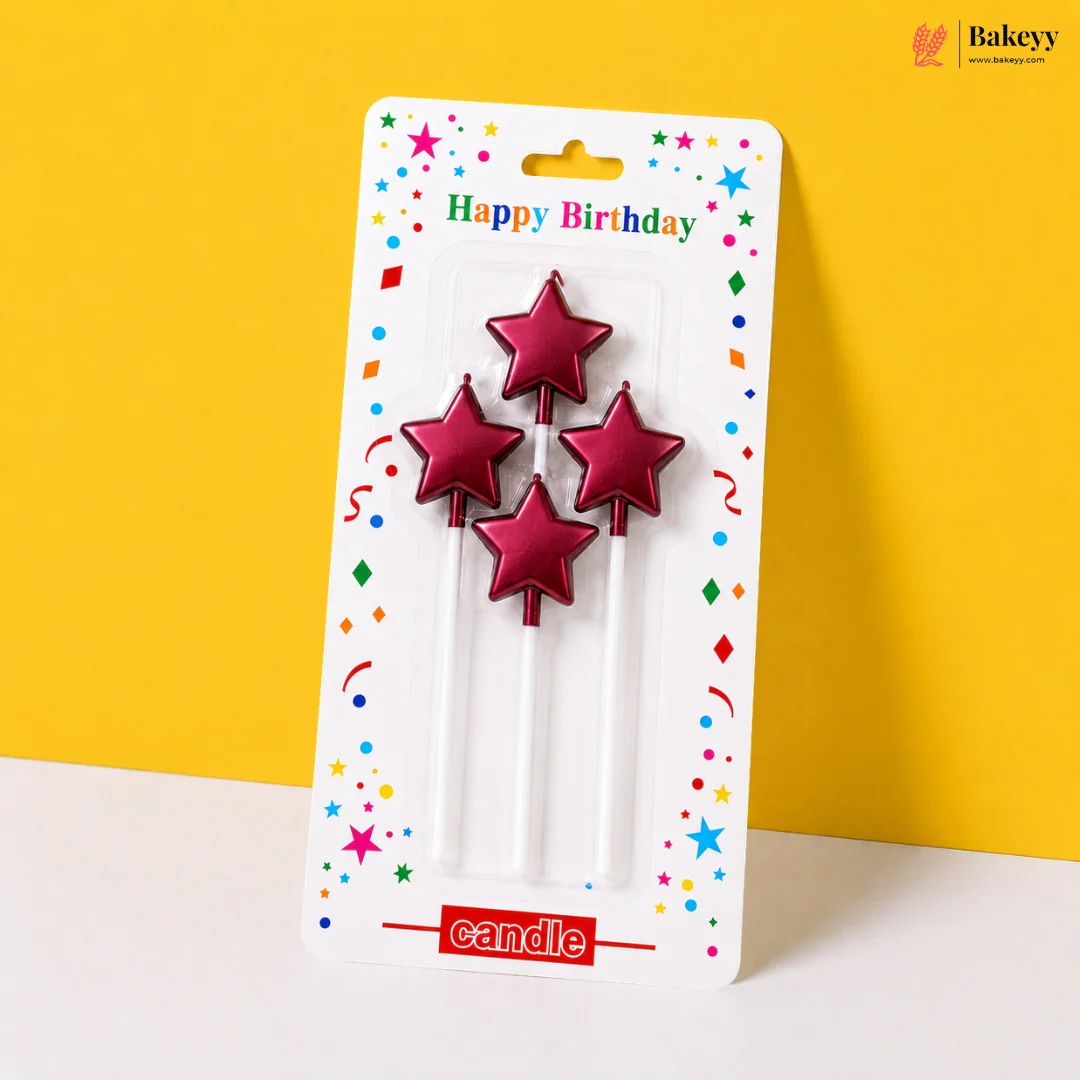 4 Pcs | Star Shape Cake Candles with Picks | Birthday Cake Decoration Candles | Pack of 1 - Image 7