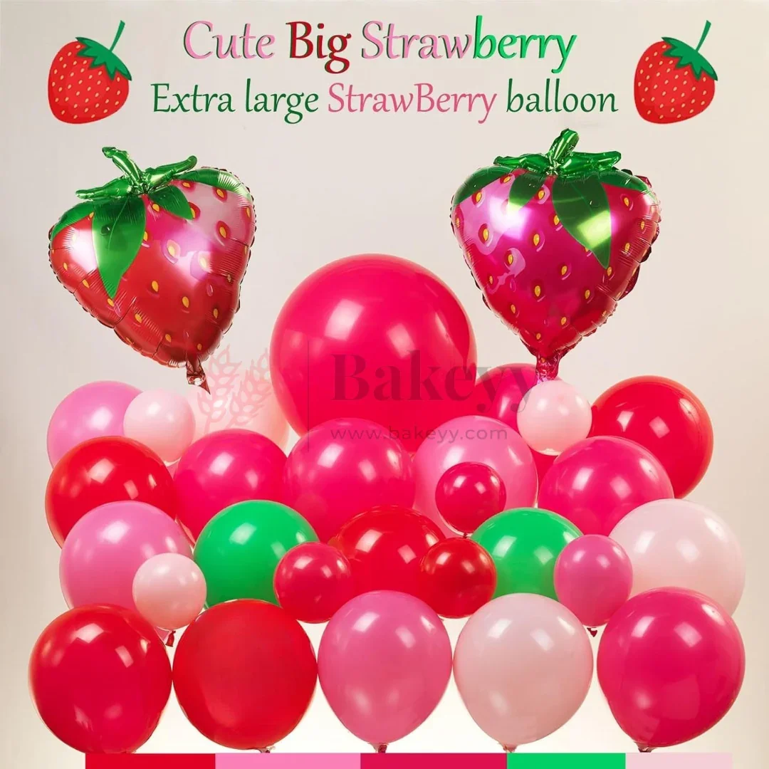 Strawberry Theme Party Decoration Set | Cute Strawberry Balloon Arch Kit | Party Decor | Pack of 1 - Image 3