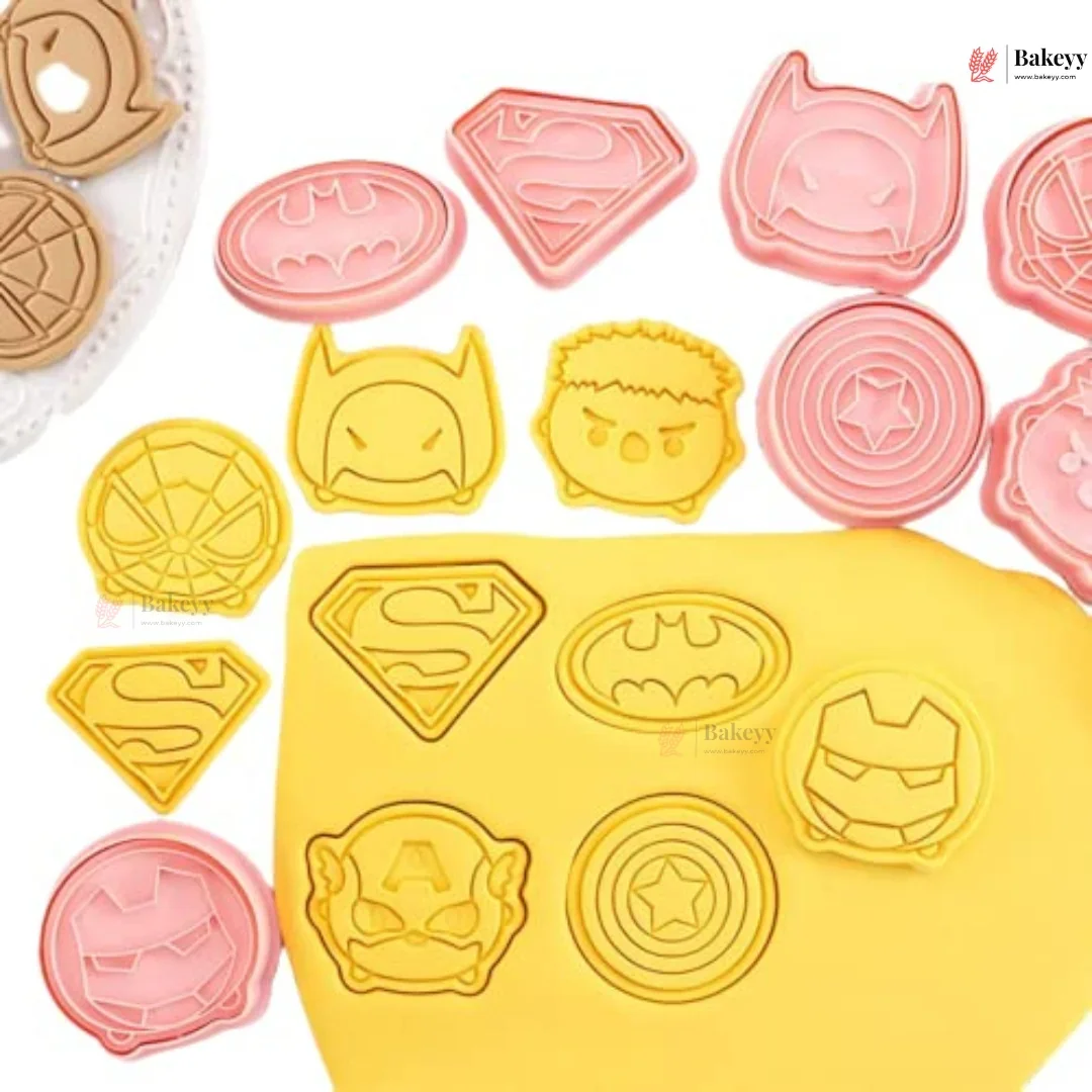 Superhero Theme Cookie Cutter & Embosser Set | 8 Piece | Pack of 1 - Image 3