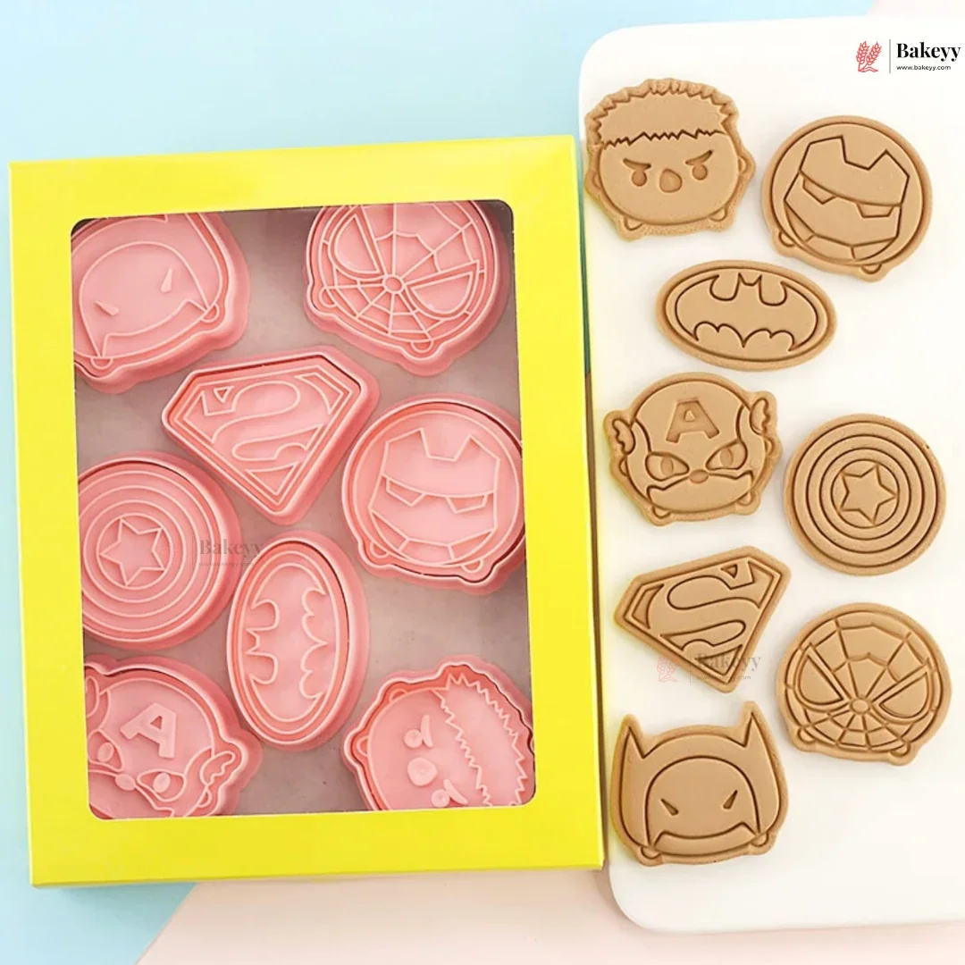 Superhero Theme Cookie Cutter & Embosser Set | 8 Piece | Pack of 1 - Image 4
