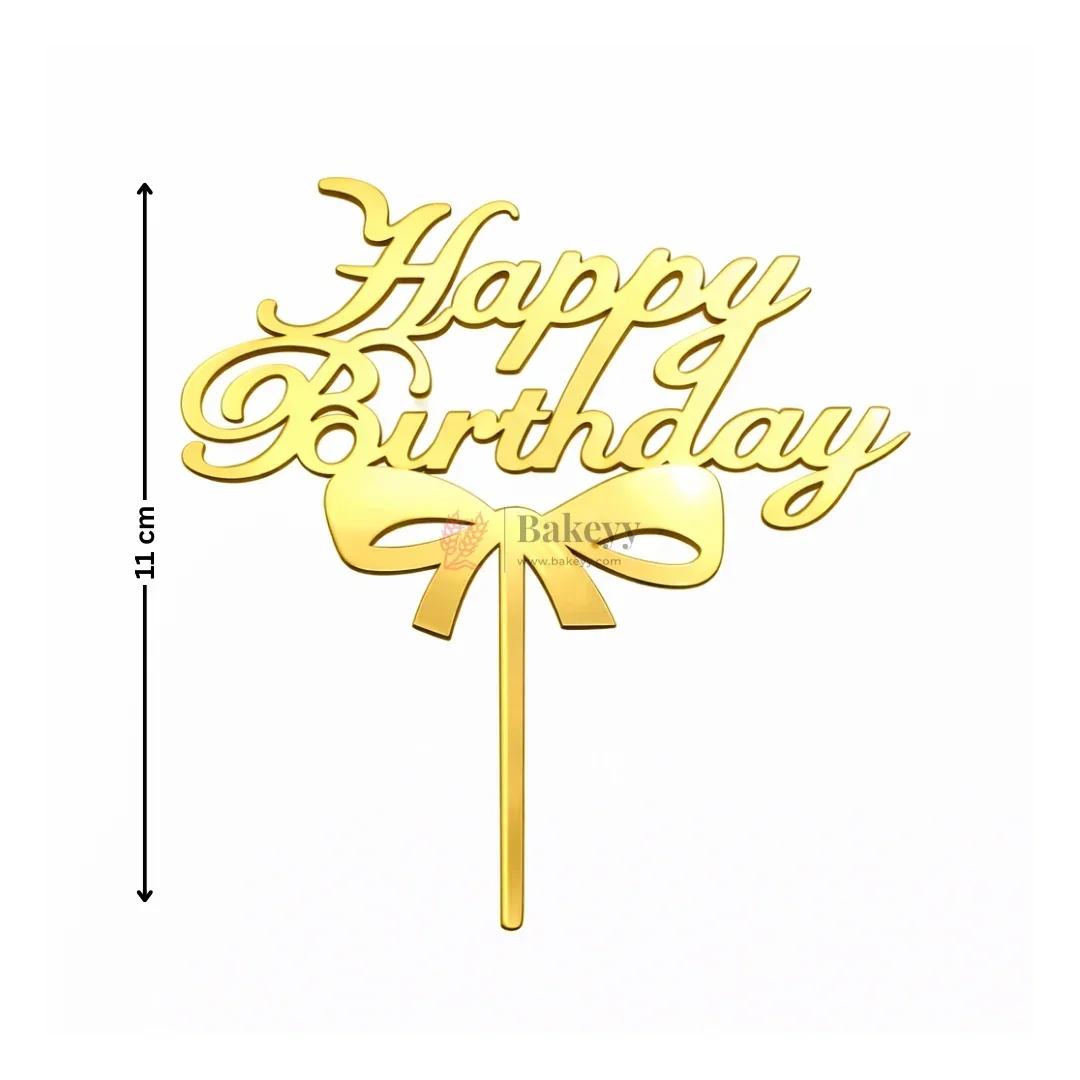 Gold Paper Toppers Happy Birthday Cake Topper | Premium Party Decoration | Pack of 1 - Image 10