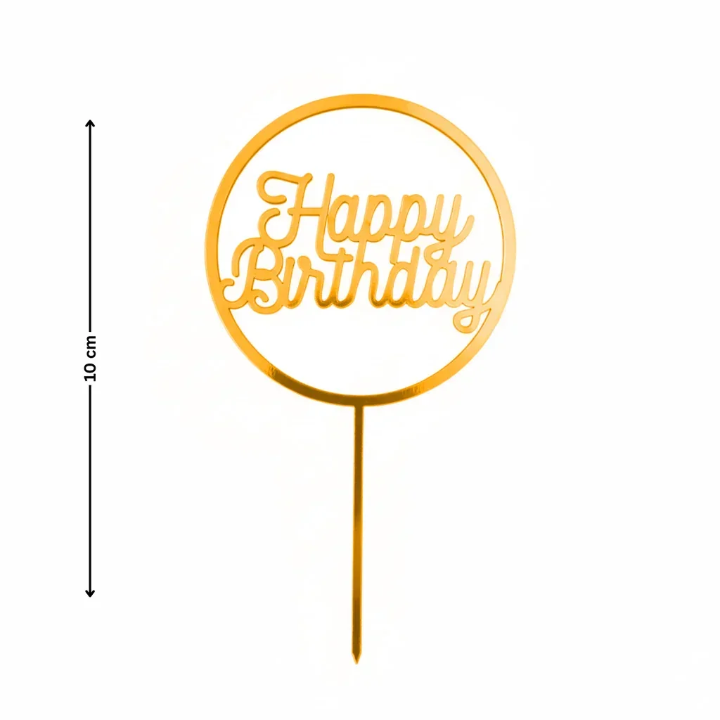 Gold Paper Toppers Happy Birthday Cake Topper | Premium Party Decoration | Pack of 1 - Image 4