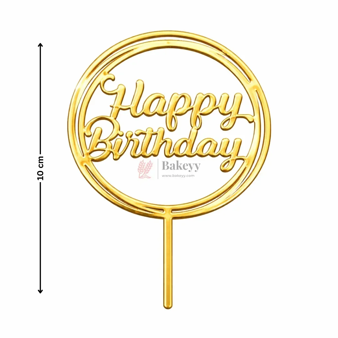 Gold Paper Toppers Happy Birthday Cake Topper | Premium Party Decoration | Pack of 1 - Image 5