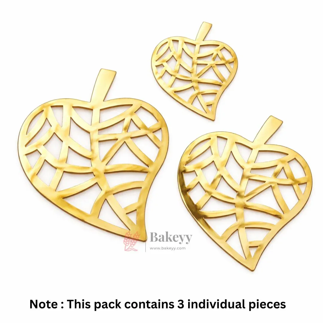 Gold Acrylic Cake Decoration Set Hearts, Stars, Leaves & Butterflies | Cake Topper Accessories | Pack of 1 - Image 5