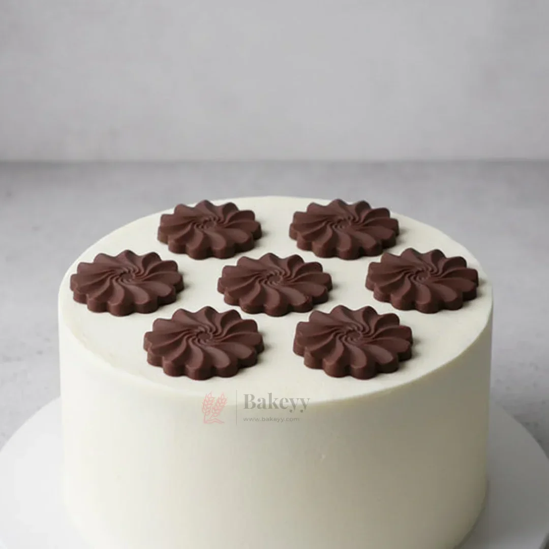 Swirl Flower Garnishing Silicone Mould for Cakes & Chocolates | Round Floral Design | Pack of 1 - Image 3