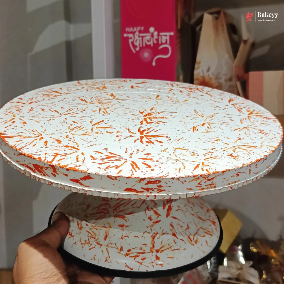 Textured Print Turn Table | Fibre Turn Table | Three Colours Available | Pack of 1 - Image 4