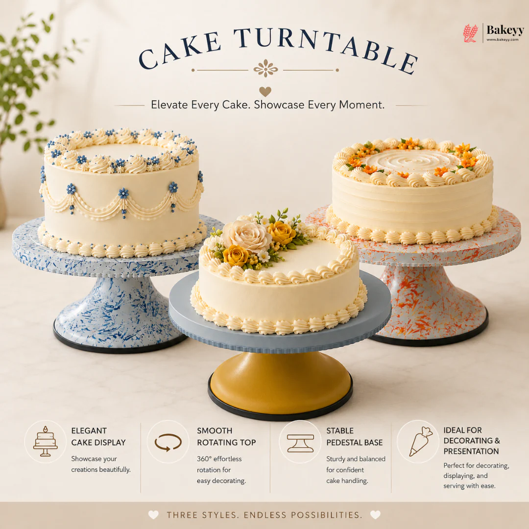 Textured Print Turn Table | Fibre Turn Table | Three Colours Available | Pack of 1 - Image 9