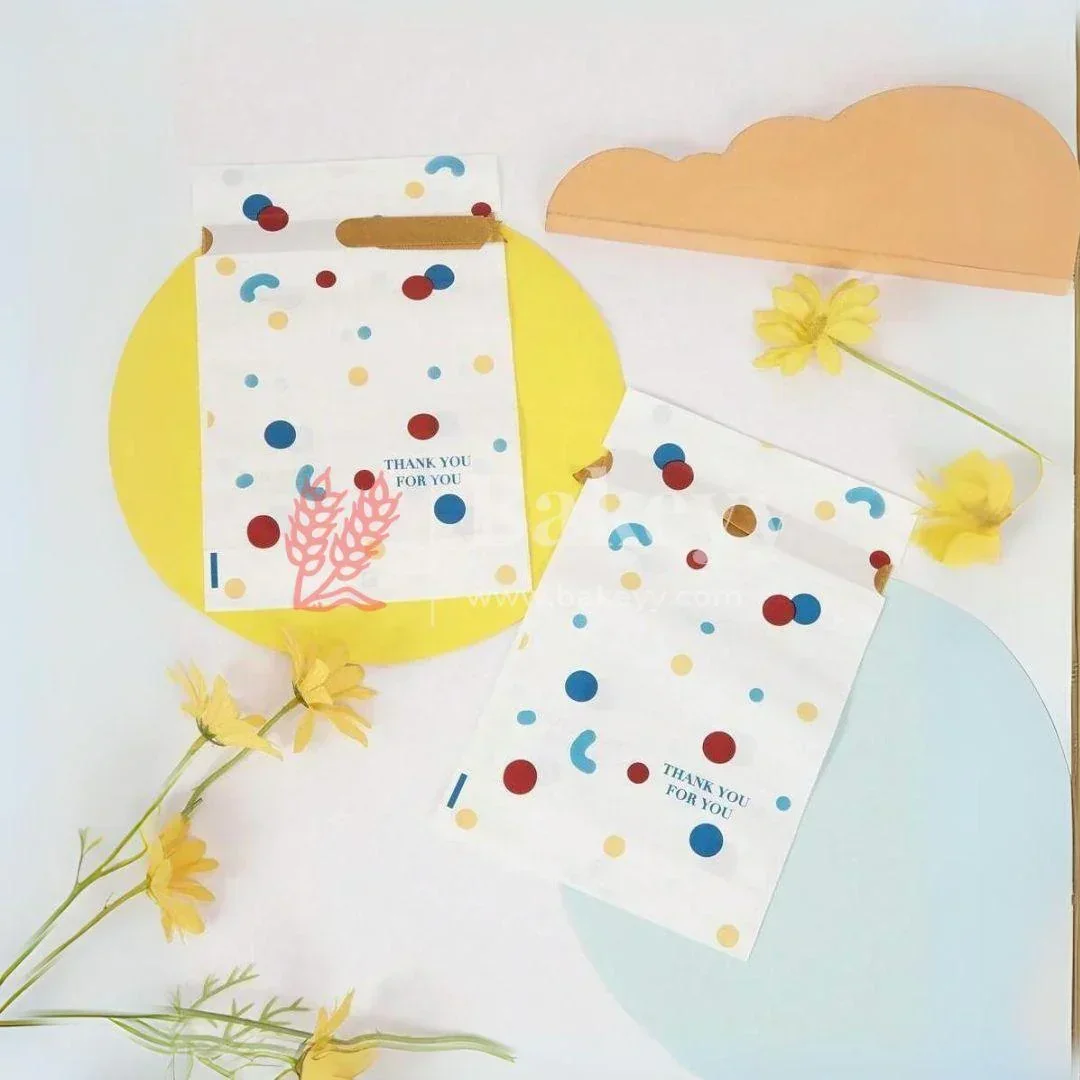 23.5x15Cm| Thank You Plastic Stand Up Treat Favor Bags Gift Wrapper Bags for Candy Cookie Chocolate | Pack of 50 - Image 3