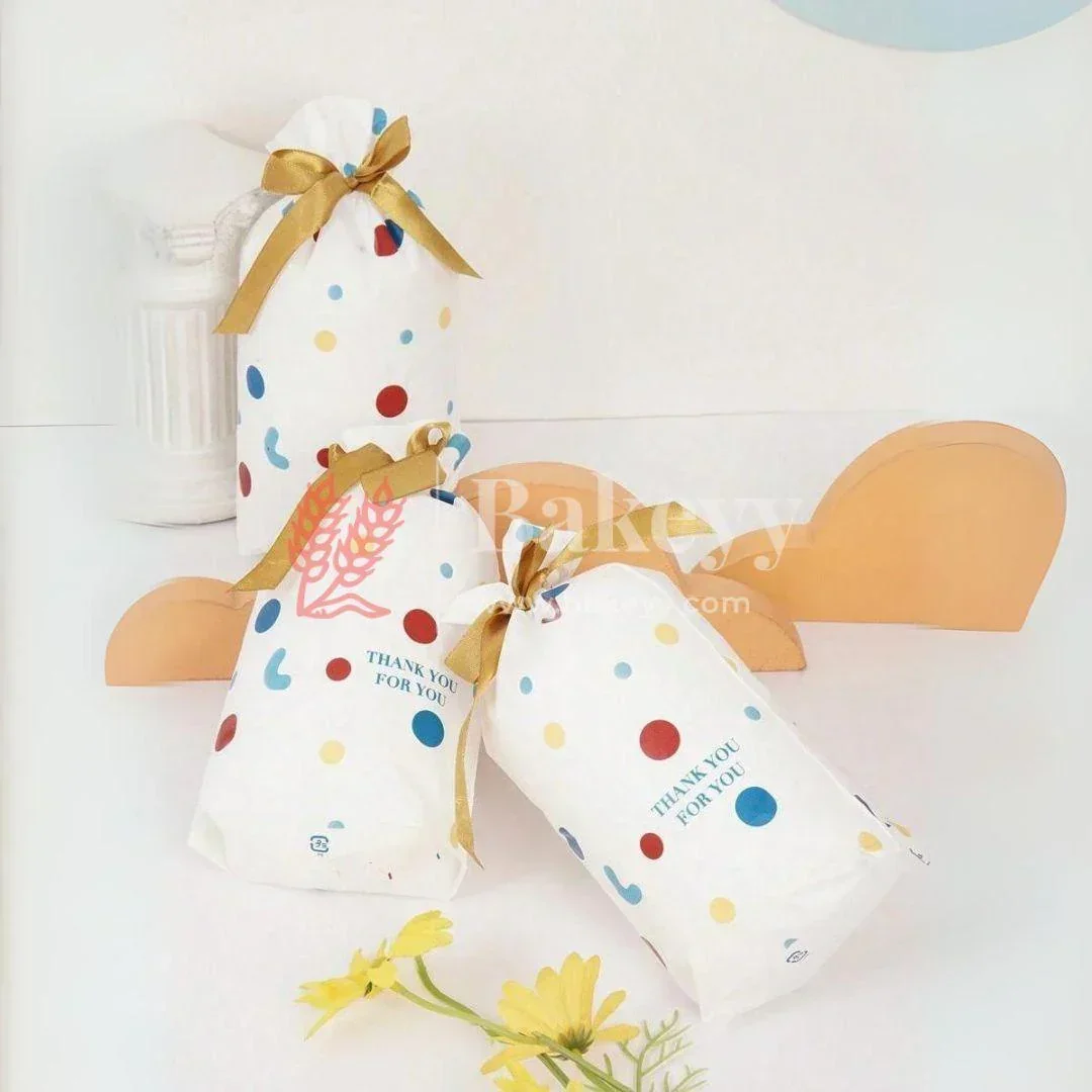23.5x15Cm| Thank You Plastic Stand Up Treat Favor Bags Gift Wrapper Bags for Candy Cookie Chocolate | Pack of 50 - Image 4