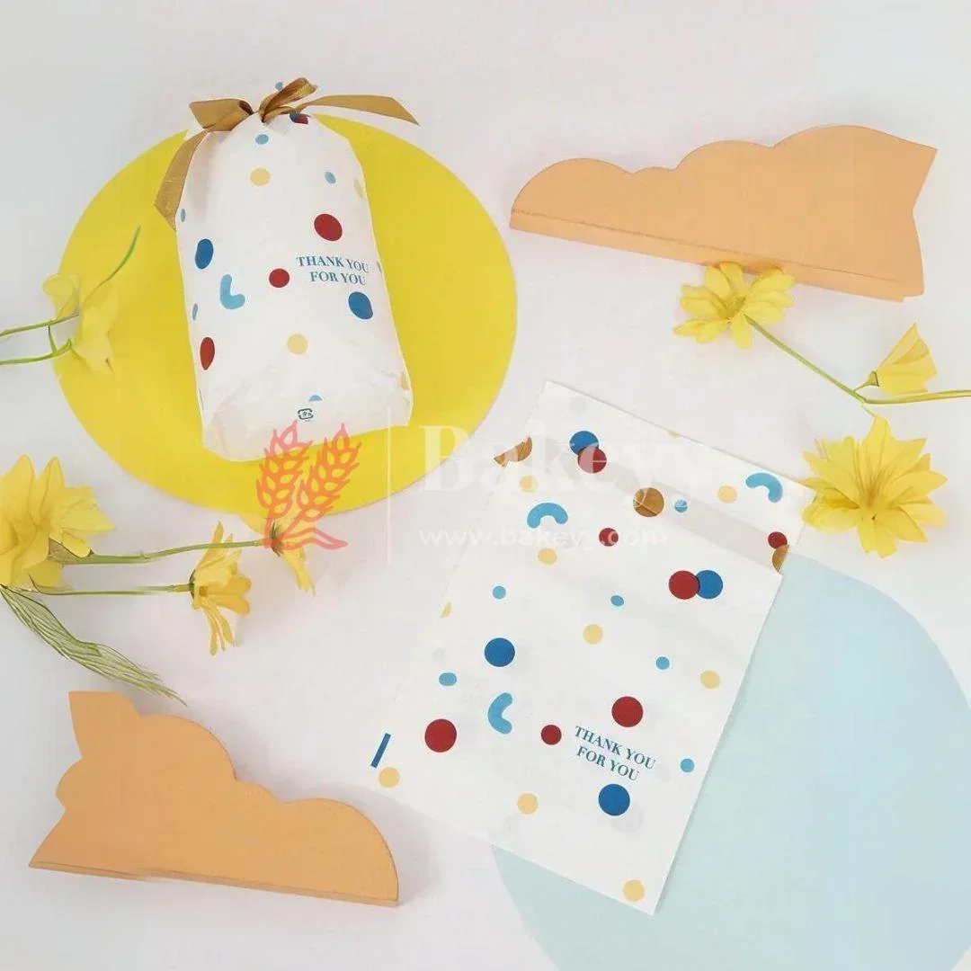 23.5x15Cm| Thank You Plastic Stand Up Treat Favor Bags Gift Wrapper Bags for Candy Cookie Chocolate | Pack of 50 - Image 5