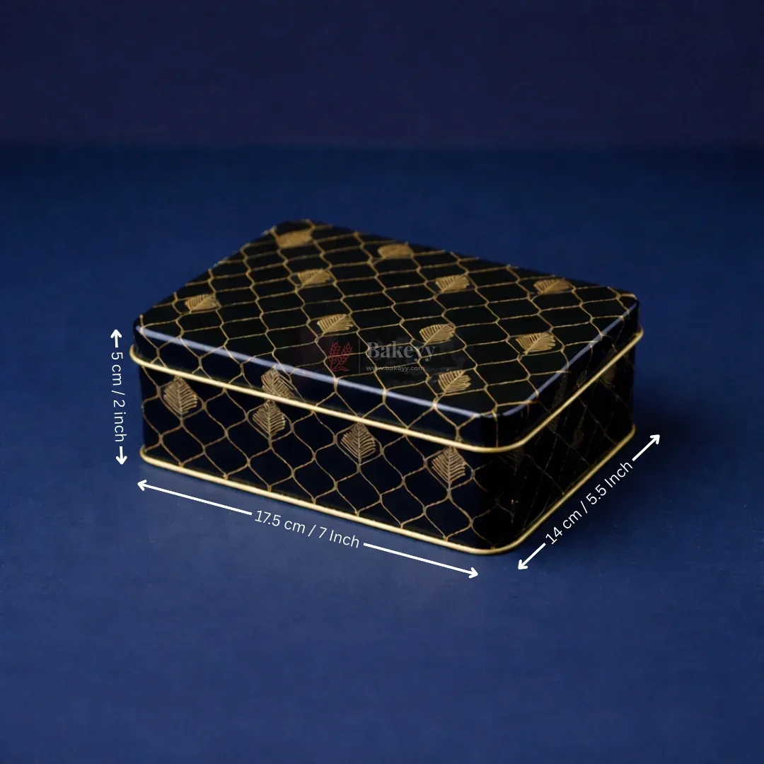 Premium Navy Blue & Gold Metal Gift Tin Box – Elegant Reusable Packaging | Pack of 1 - Image 10