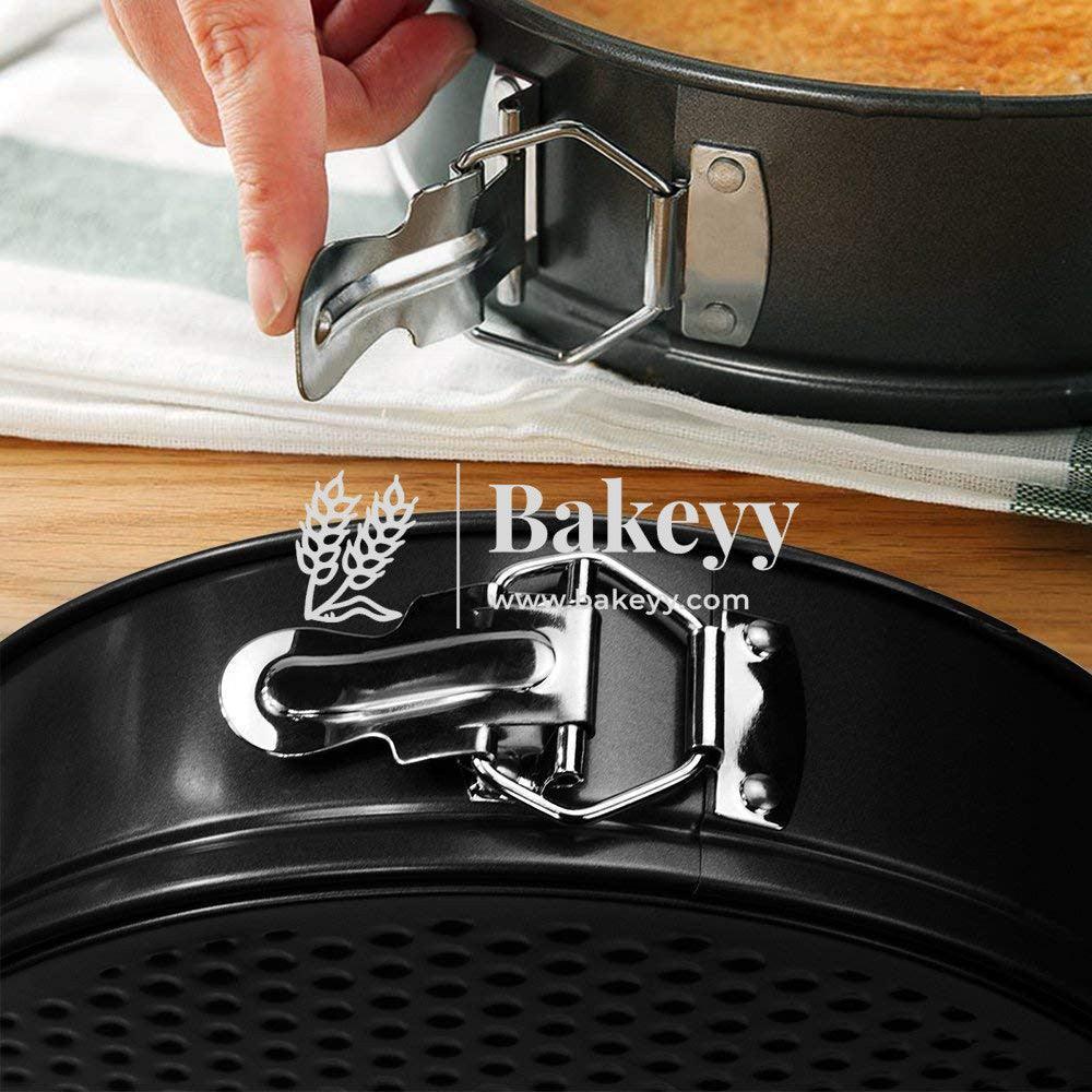 18cm, 20cm, 22cm Tin Cake Mould Mould Round Shape Making Tray| 3-Pieces | Black | Non Stick - Image 4