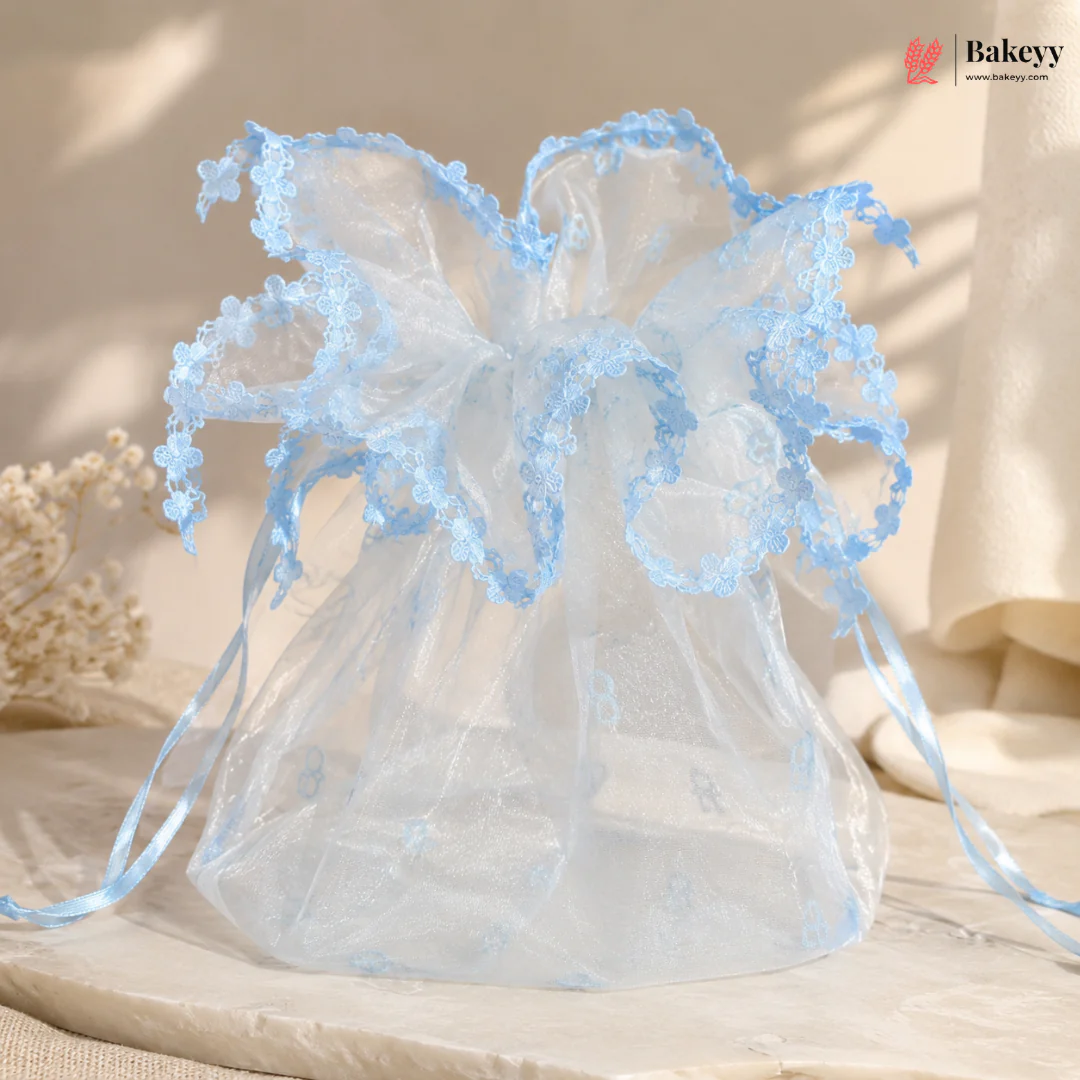 Transparent Organza Topi Bag | Draw string closure | Available in 5 colours | Pack of 25 - Image 12