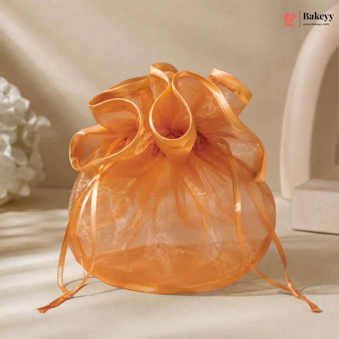 Transparent Organza Topi Bag | Draw string closure | Available in 5 colours | Pack of 25 - Image 8