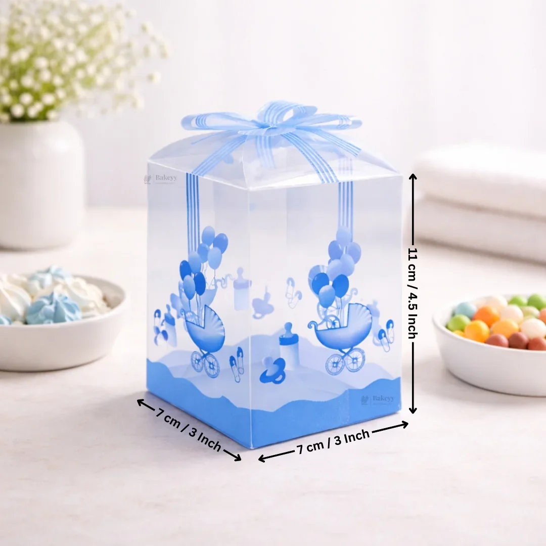 Transparent PVC Baby Shower Goodie Box | Baby Theme Gift & Favor Packaging | Available in 2 Colors | Pack of 10 - Image 2