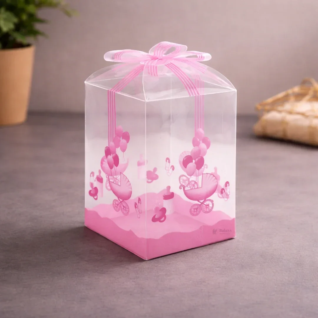 Transparent PVC Baby Shower Goodie Box | Baby Theme Gift & Favor Packaging | Available in 2 Colors | Pack of 10 - Image 4