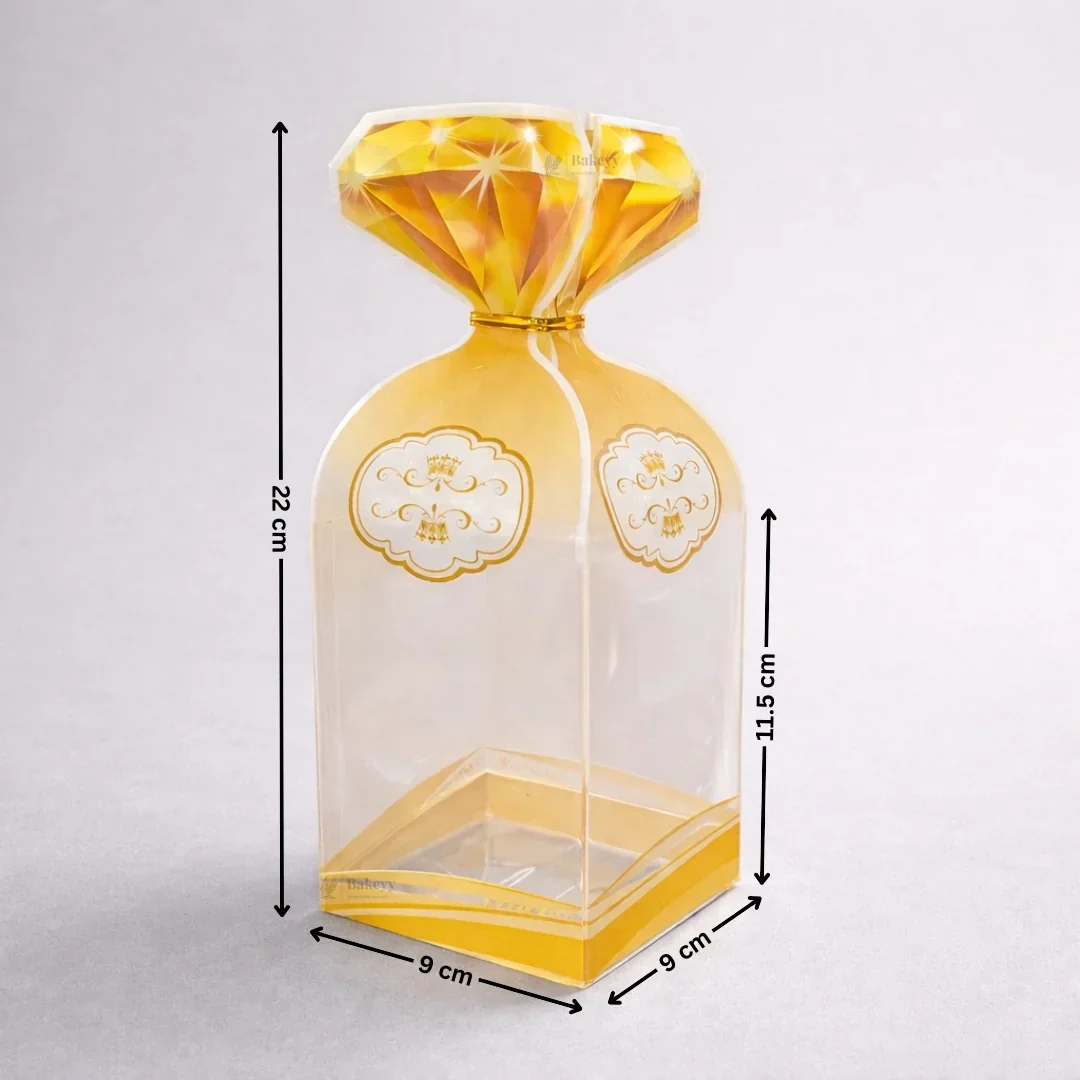 Transparent PVC Gift Bottle Shape Box | Decorative Goodie & Gift Packaging | Pack of 10 - Image 3