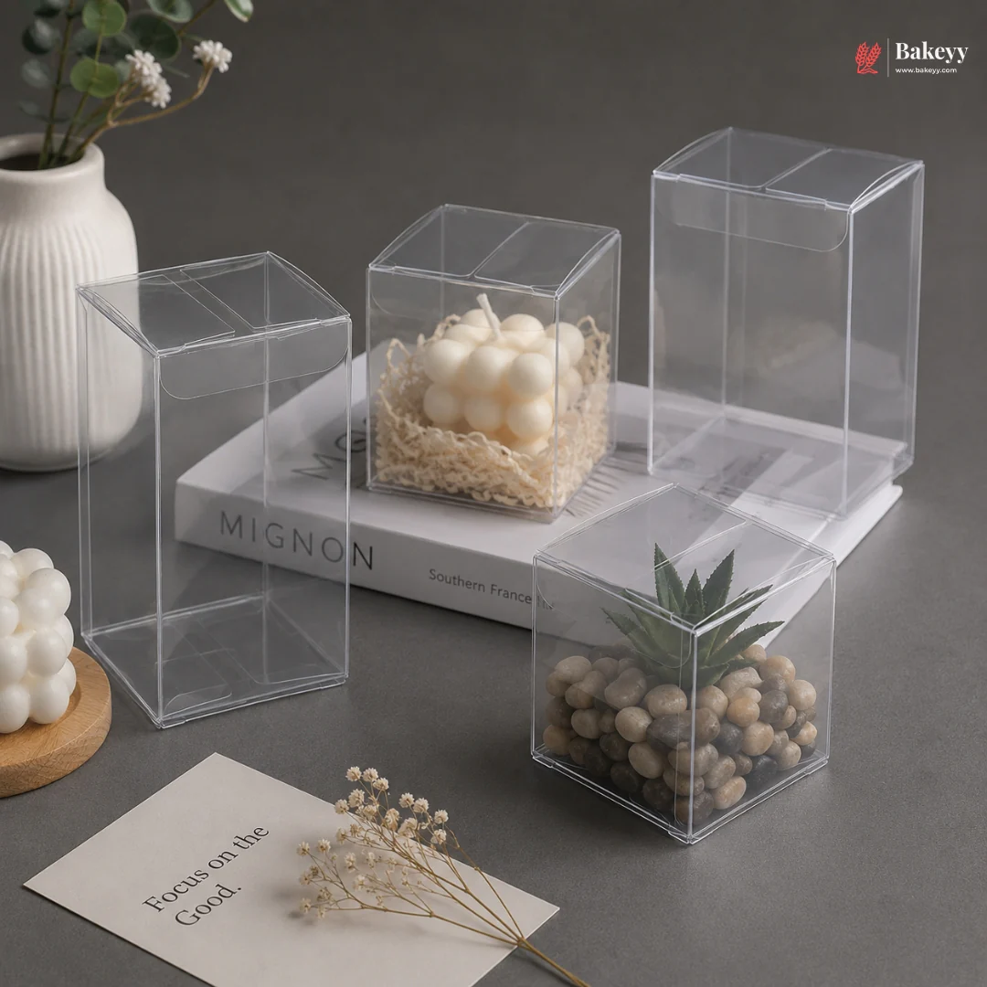 Transparent PVC Goodie Box | Cube & Rectangle Display Box | Pack of 10 - Image 6