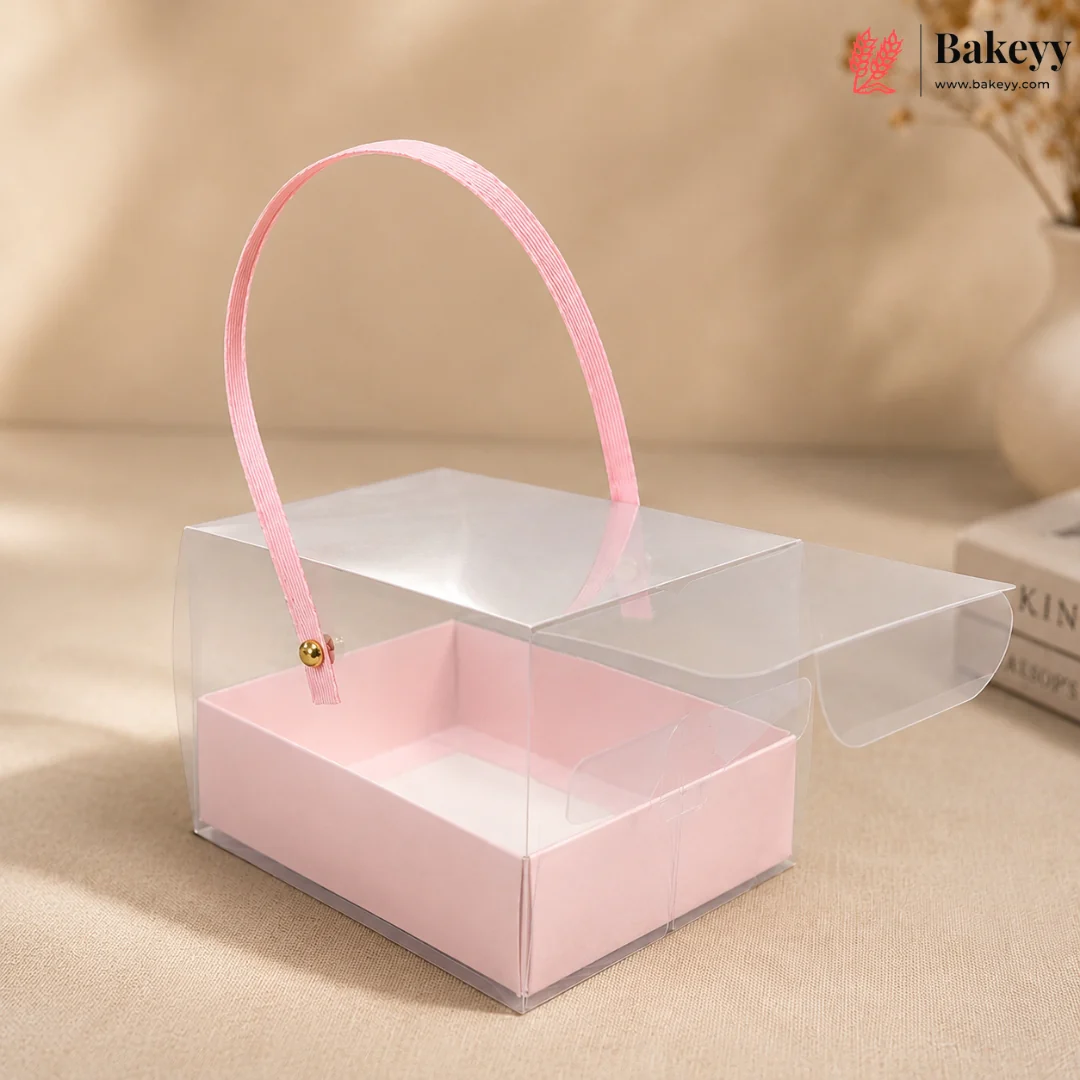 Transparent PVC Goodie Box with Handle & Base | Return Gift & Treat Box | Pack of 12 - Image 10