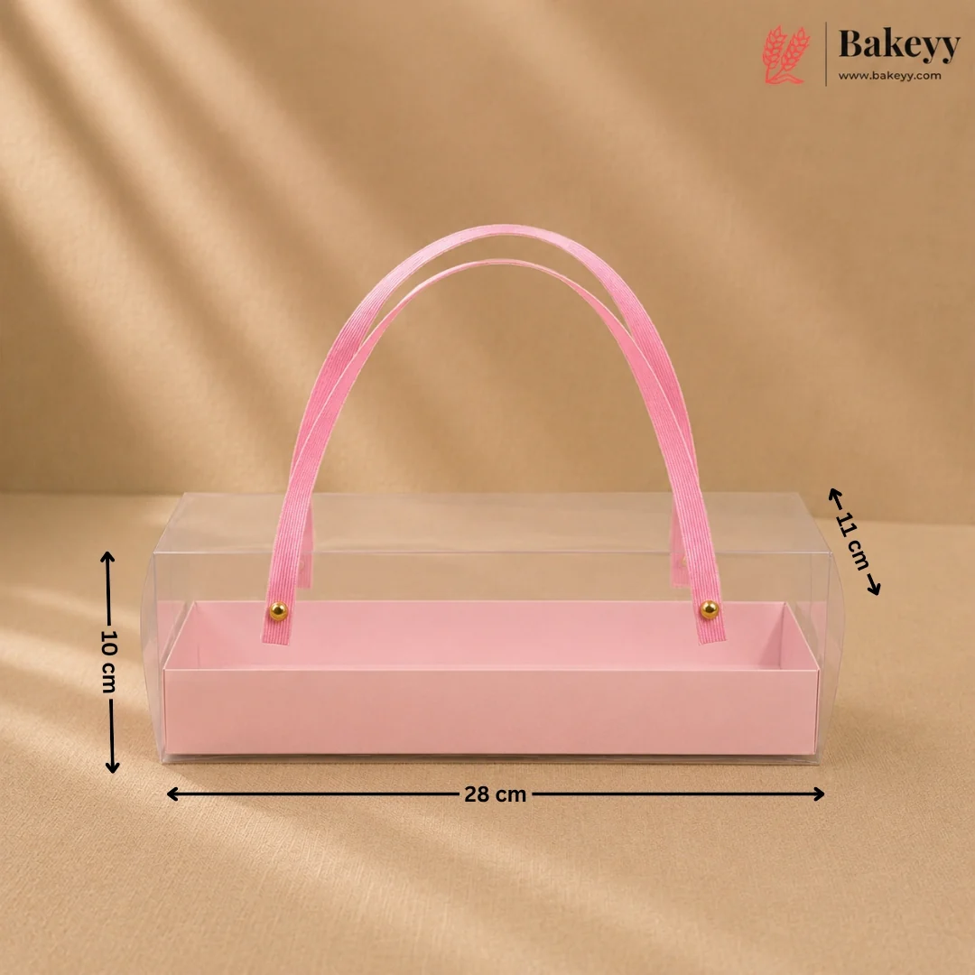 Transparent PVC Goodie Box with Handle & Base | Return Gift & Treat Box | Pack of 12 - Image 3