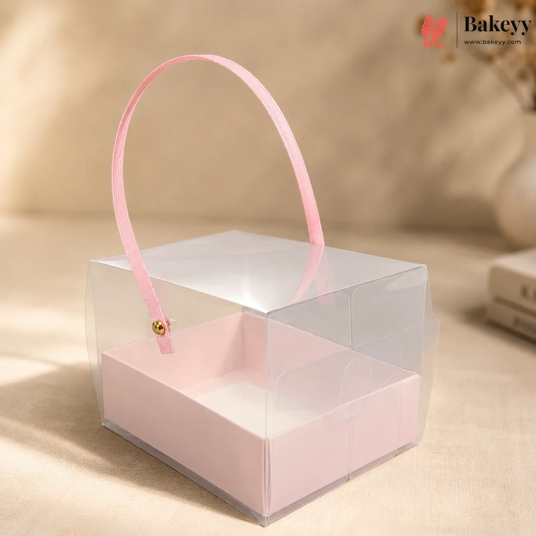 Transparent PVC Goodie Box with Handle & Base | Return Gift & Treat Box | Pack of 12 - Image 6