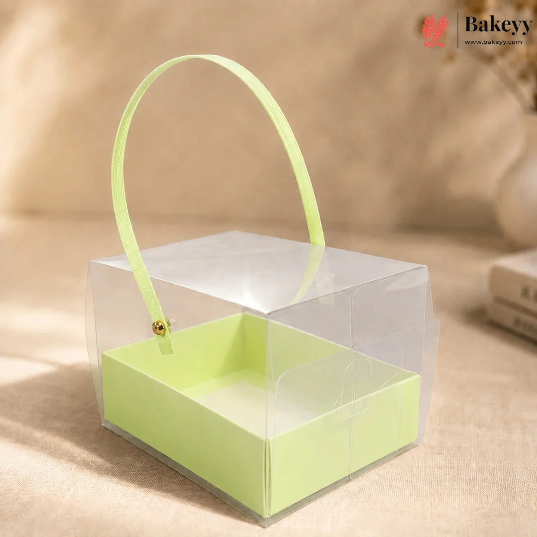 Transparent PVC Goodie Box with Handle & Base | Return Gift & Treat Box | Pack of 12 - Image 7