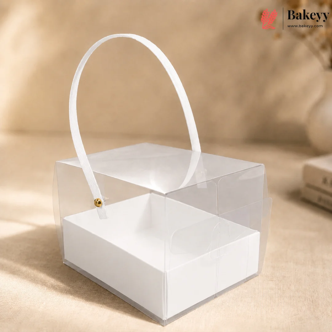 Transparent PVC Goodie Box with Handle & Base | Return Gift & Treat Box | Pack of 12 - Image 8