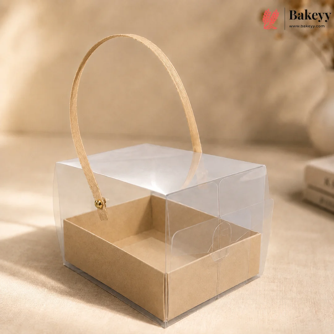 Transparent PVC Goodie Box with Handle & Base | Return Gift & Treat Box | Pack of 12 - Image 9