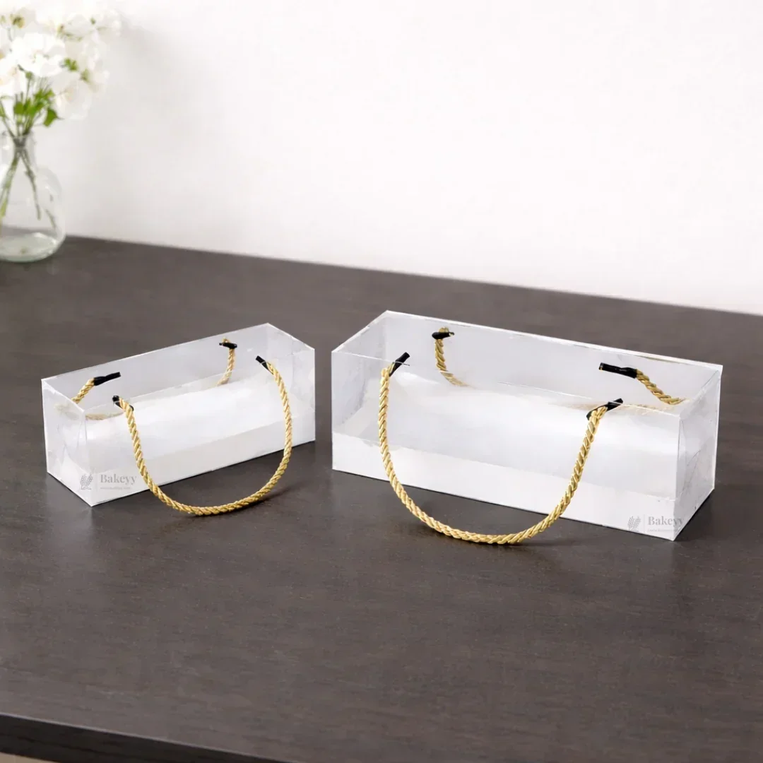 Transparent PVC Window Gift Box with Rope Handle | Premium Display Packaging for Hampers & Chocolates | 2 Size Options | Pack of 10 - Image 4