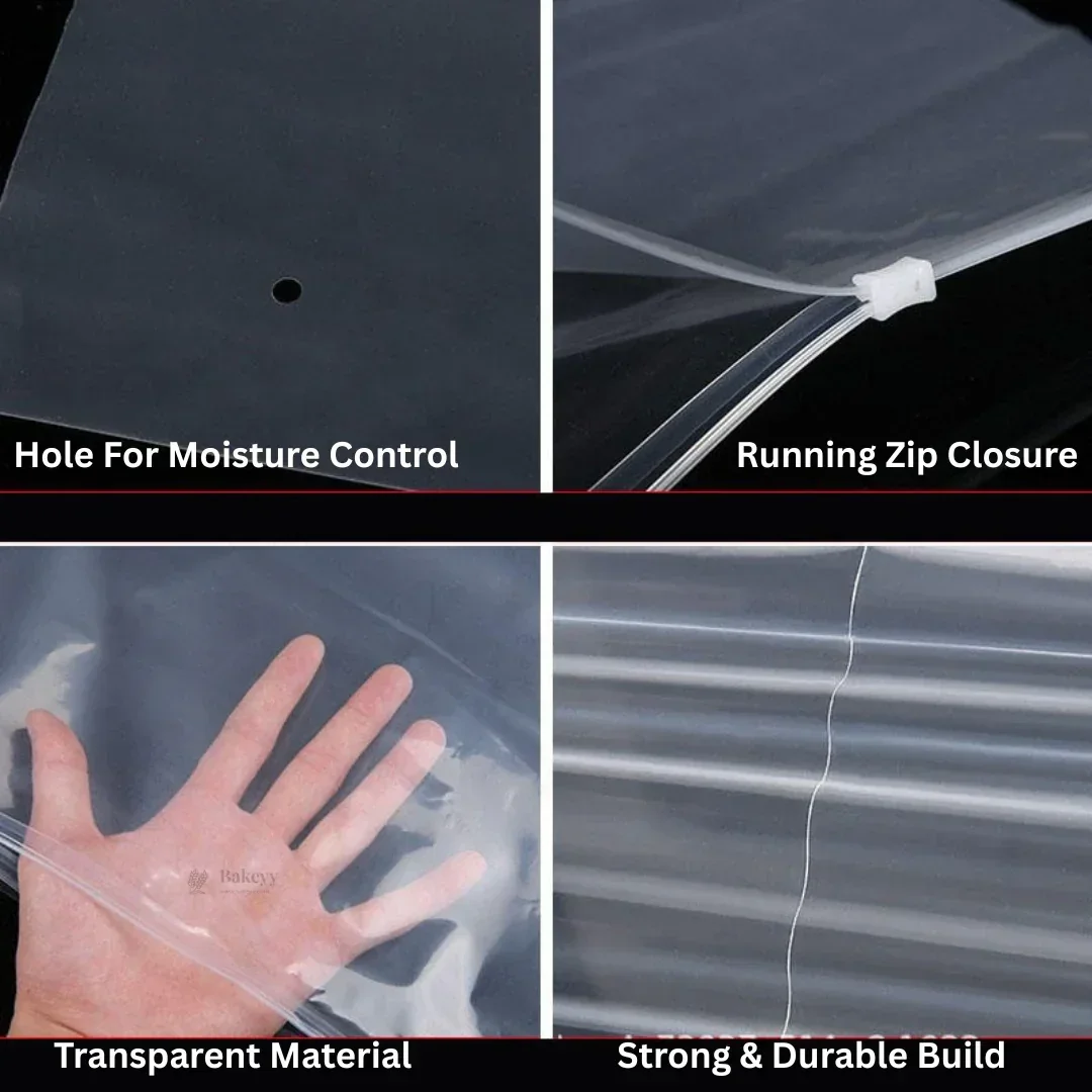 Frosted Zip Pouch with Slider Seal | Transparent Zipper Pouch | Multiple Sizes Availale | Pack of 50 - Image 4