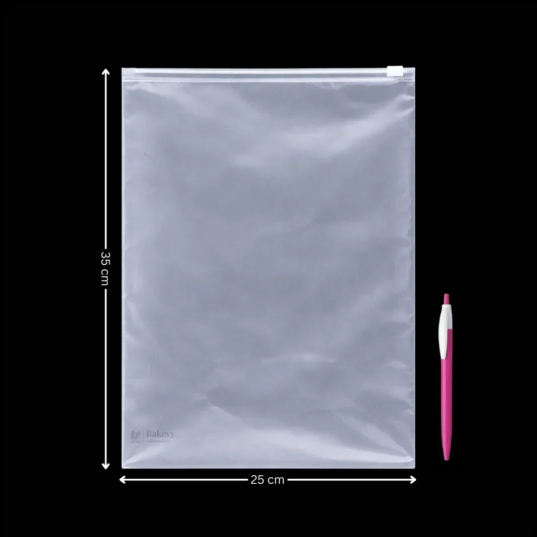 Frosted Zip Pouch with Slider Seal | Transparent Zipper Pouch | Multiple Sizes Availale | Pack of 50 - Image 9