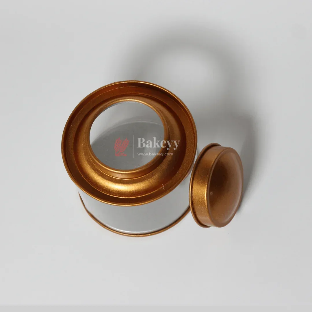 Transparent Round Tin Boxes with Metal Lids | Mixed Colour | Decorative Tin| Acrylic Box | Storage Tin | | Pack of 12 - Image 5