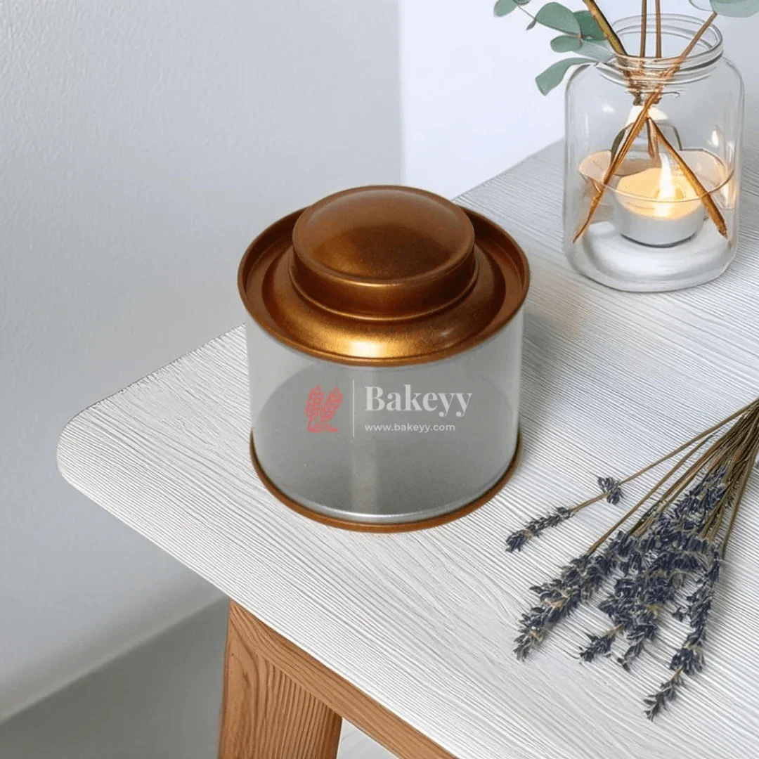 Transparent Round Tin Boxes with Metal Lids | Mixed Colour | Decorative Tin| Acrylic Box | Storage Tin | | Pack of 12 - Image 9