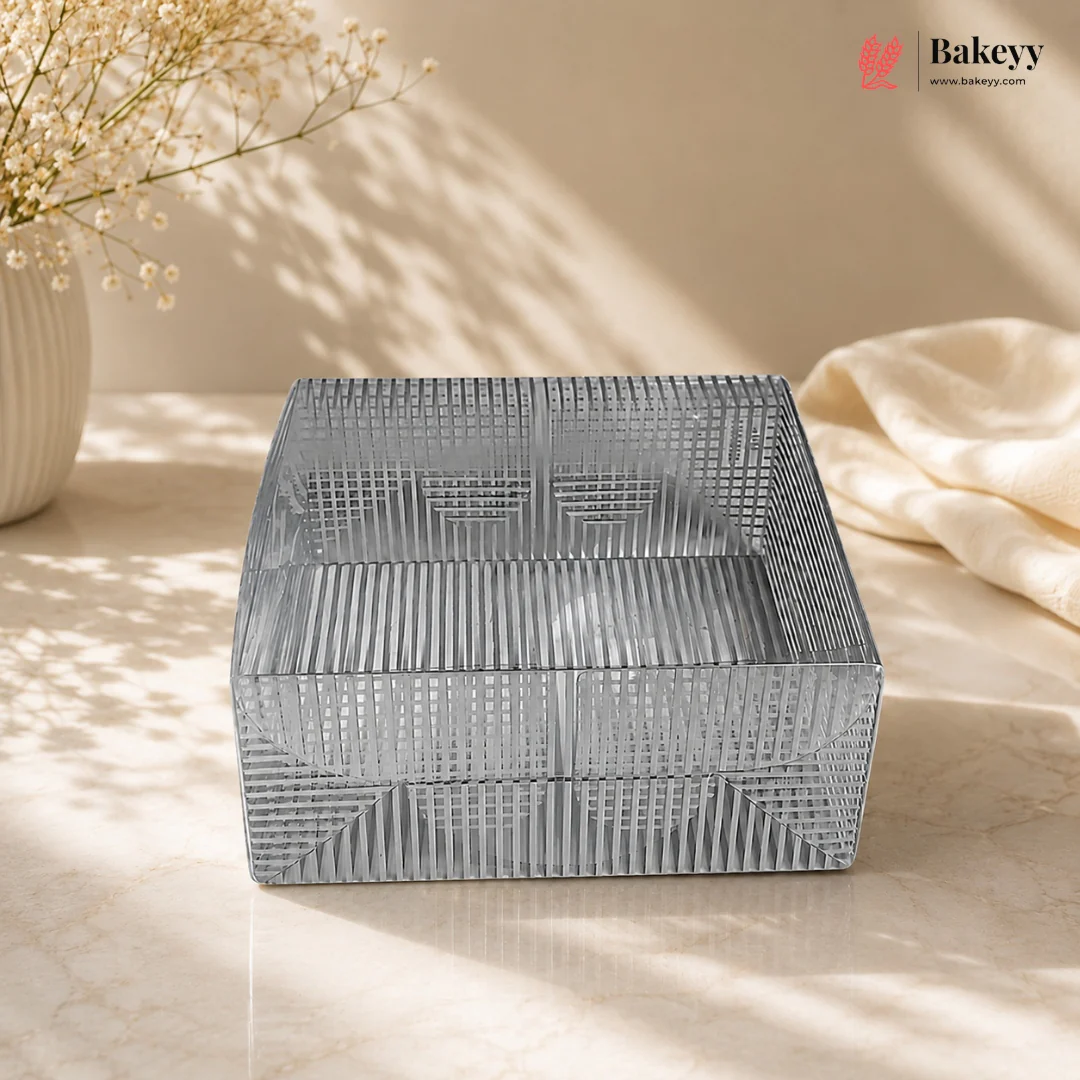 Transparent Silver PVC Gift Box with Lid | Chocolate, Cookie & Dry Fruit Packaging Box | Pack of 10 - Image 4