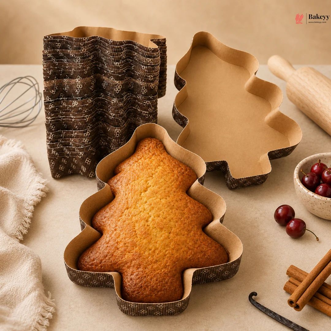 Tree Shape Bake N Serve Mould | Printed Design Mould | Pack of 50 - Image 4