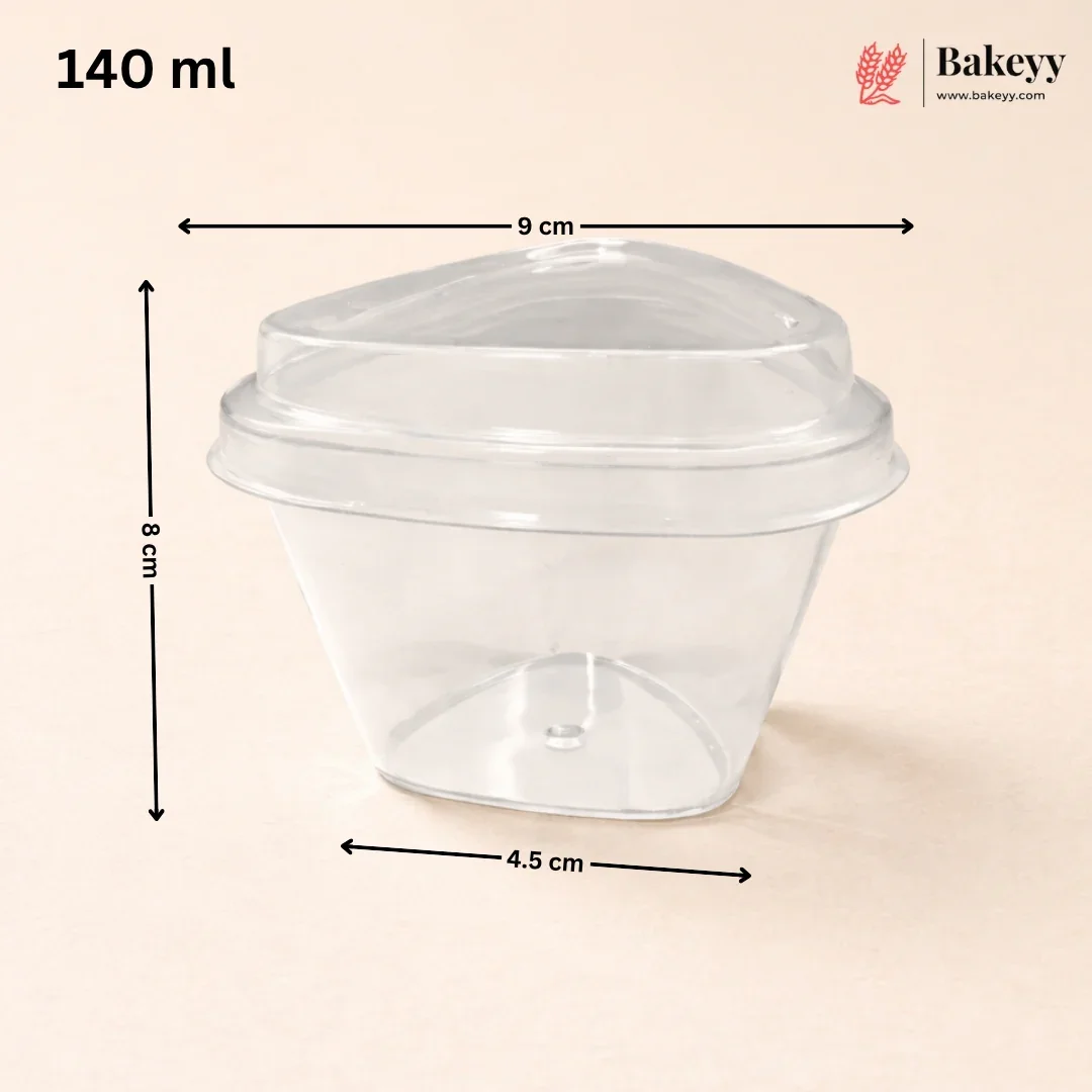 Triangular Dessert Container with Lid | Transparent PET Premium Dessert Box - Image 4