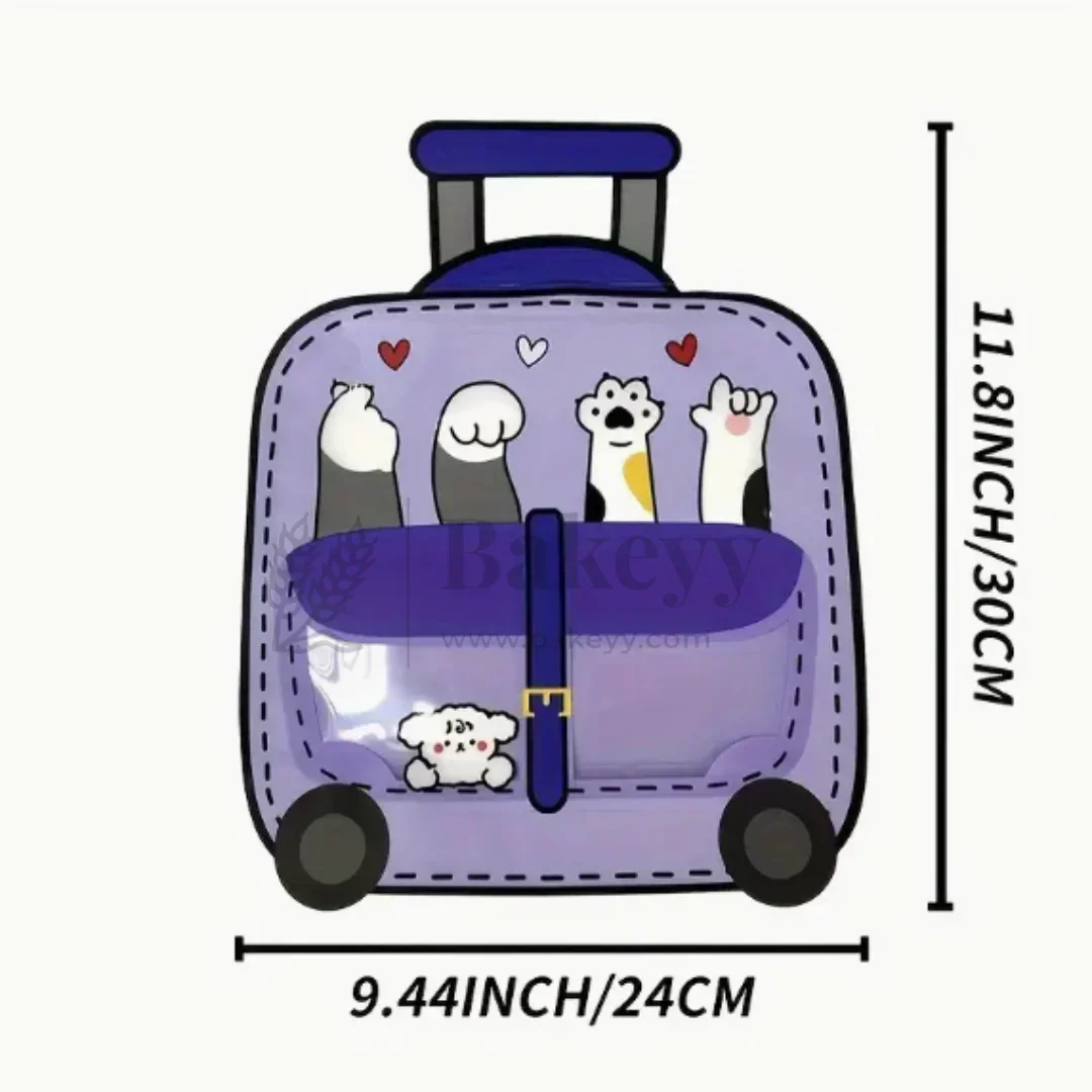 Trolly shape bags | Purple | Treat Storge Bag for Birthday | Fancy Zip lock pouches | Pack of 50 - Image 2