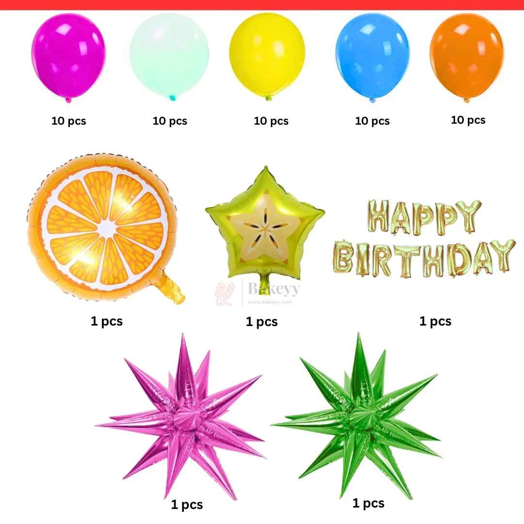Tropical Balloon Arch Birthday Decoration Kit with Fruit Foil Balloons | Party Decor | Pack of 1 - Image 2