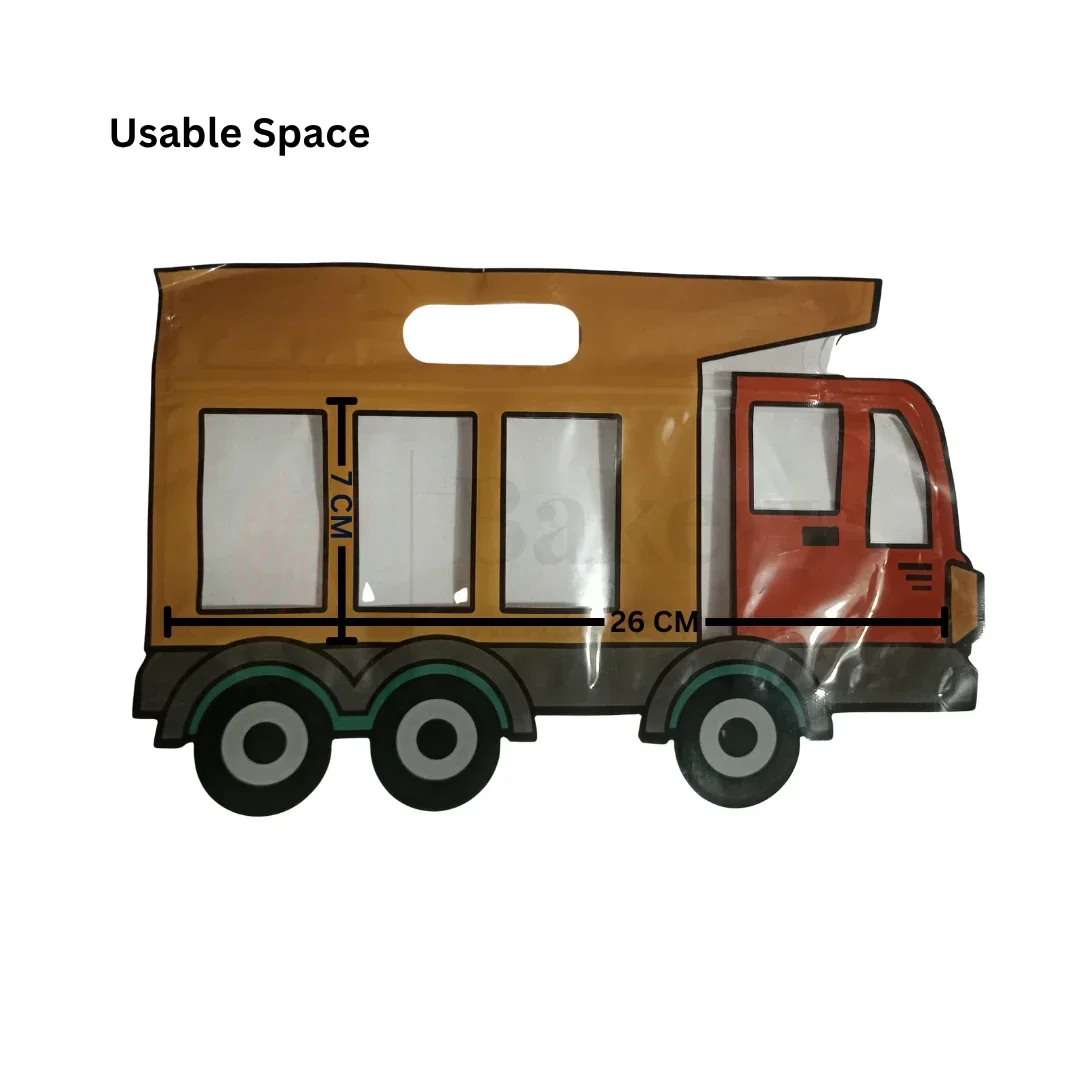 Truck Shape Zip Lock Bags | Vehicle Shape Bags For Kids | Pack of 50 - Image 3