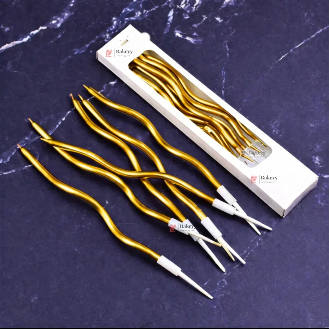Wavy Spiral Birthday Cake Candles with Holders | Celebration Candles - Image 5