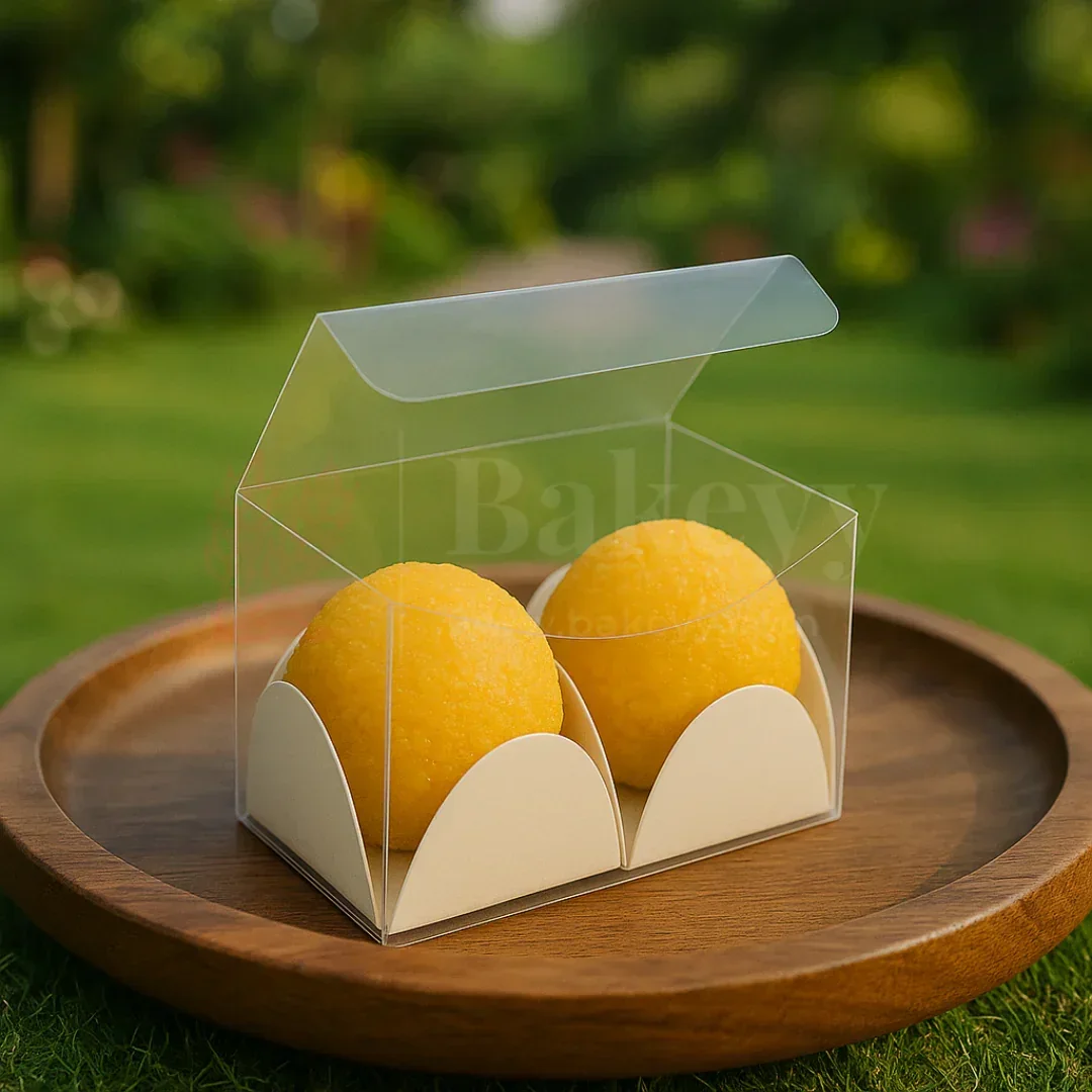 Two Cavity Transparent Chocolate Box | Pack of 100 - Image 3