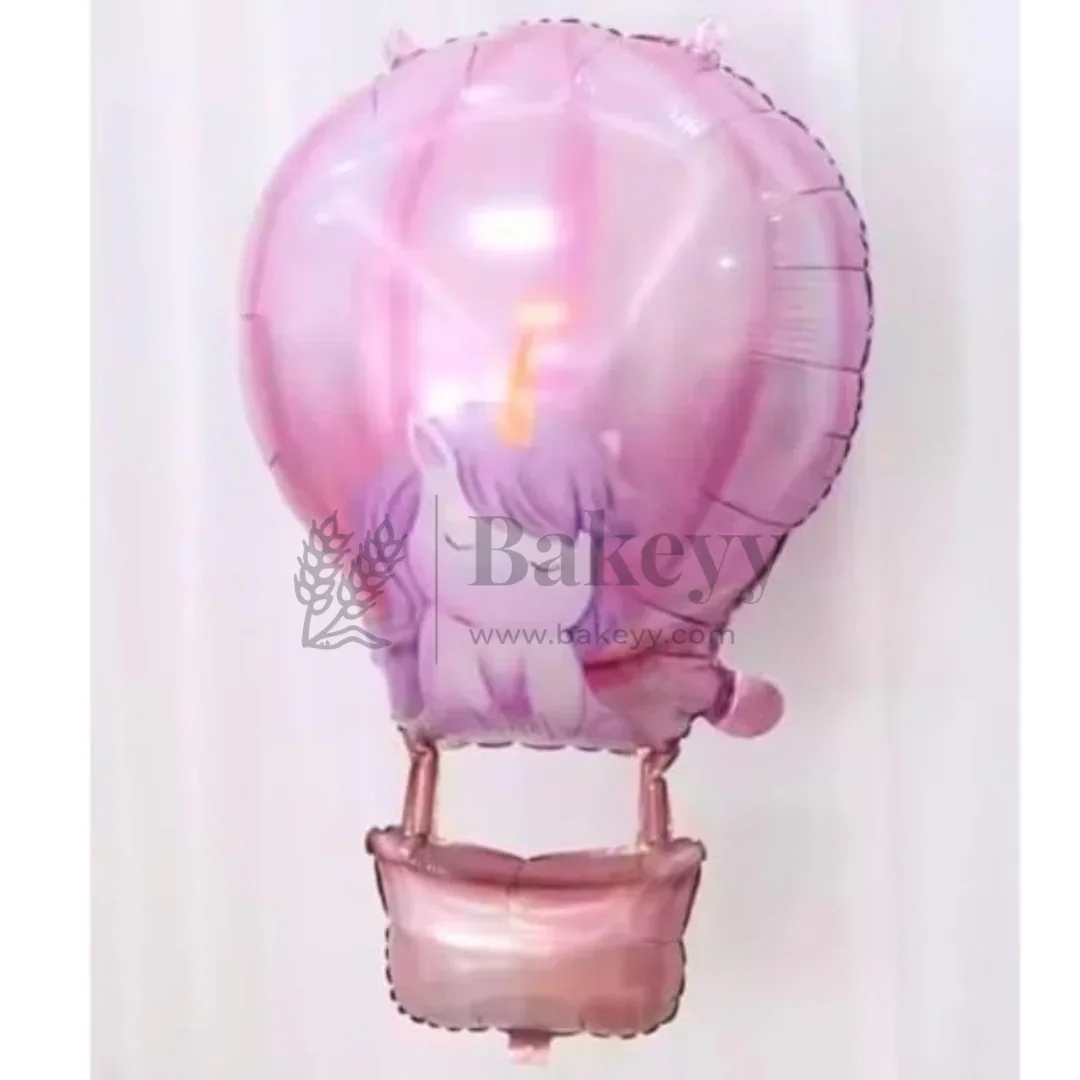 Unicorn Hot Air Balloon Foil Balloon | Party Decorative| Pack of 1
