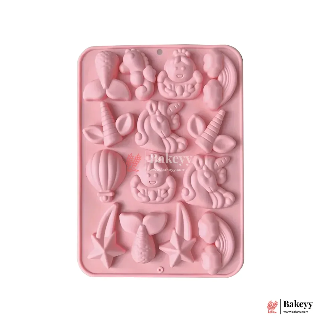 Unicorn & Mermaid Silicone Mold  | 3D Cartoon Fantasy Theme for Cake Decorating, Chocolate, Resin | 1 Piece