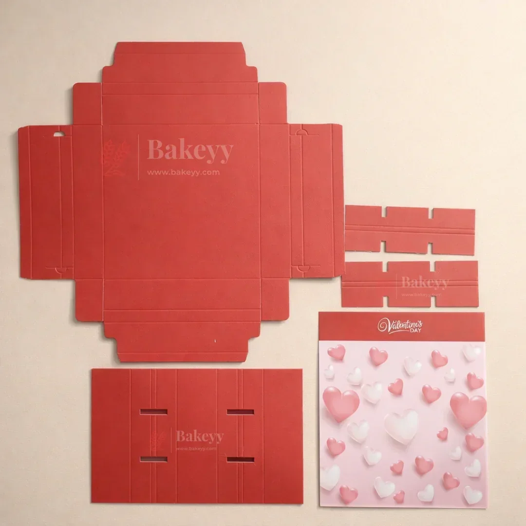 Valentine’s 9 Cavity Chocolate Gift Box with Sliding Lid | Flexible Box with Partitions | Pack of 10 - Image 4