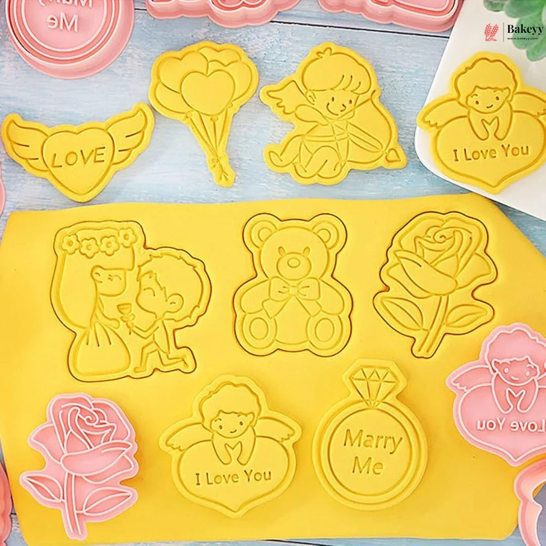 Valentine Theme Cookie Cutter & Embosser Set | 8 Piece | Pack of 1 - Image 4