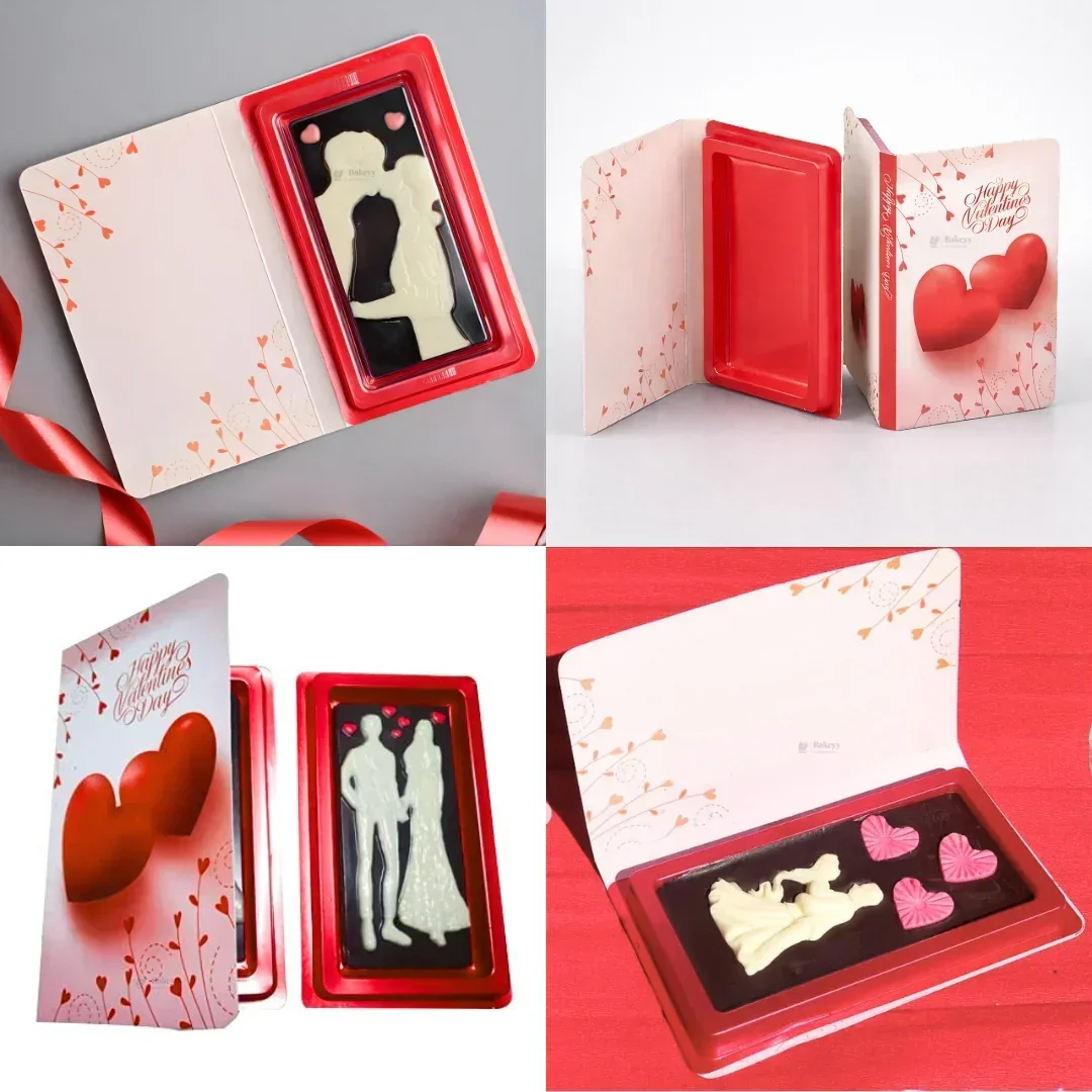 Valentine Theme Gift Box with Inner Tray | Book-Style Chocolate & Dessert Packaging Box | Decorative Foldable Gift Box | Pack of 10 - Image 4