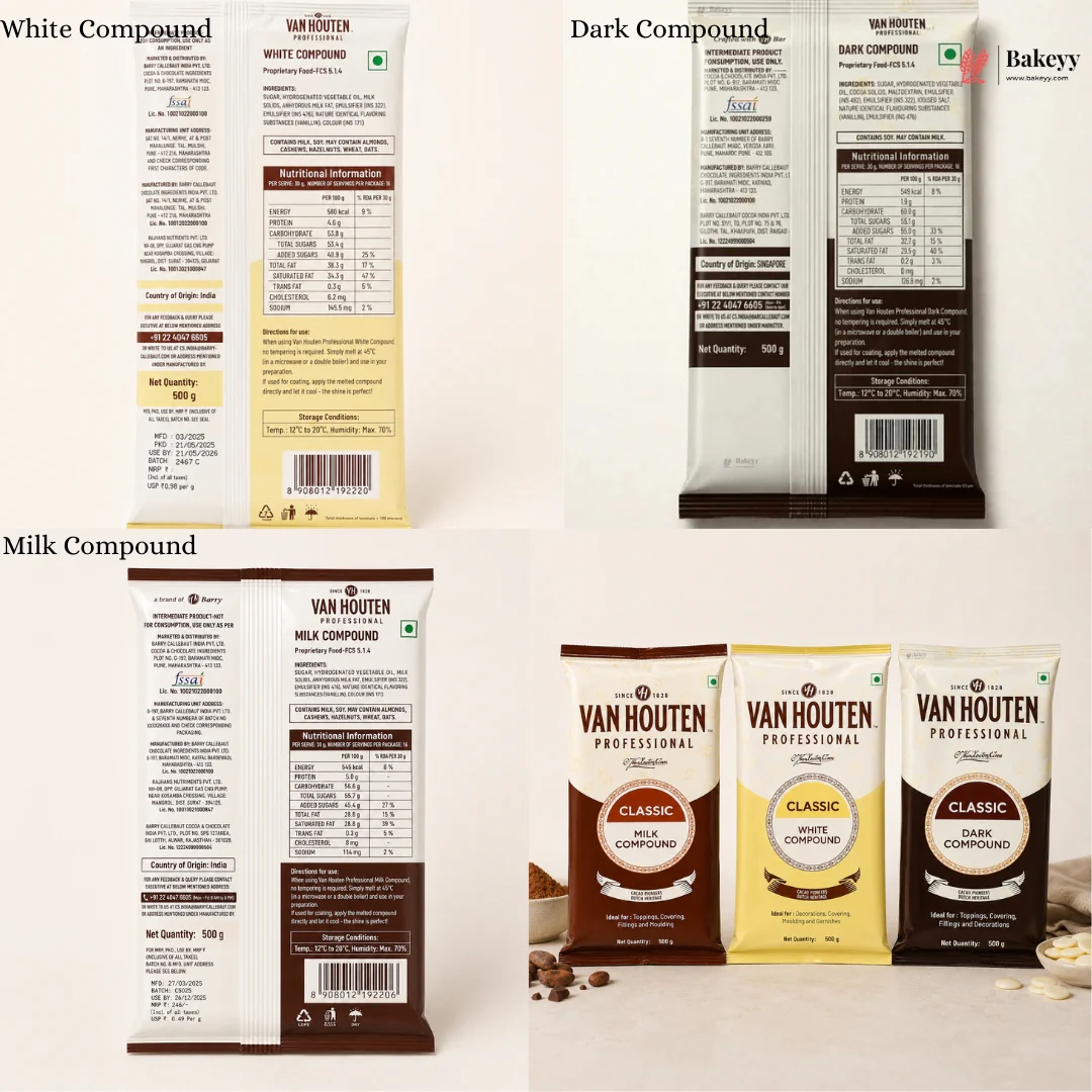Van Houten Professional Compound | Dark, Milk & White | 500g | Pack of 1 - Image 5